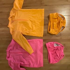 Primary Kids 12-18m Swim Sets in Orange and Pink